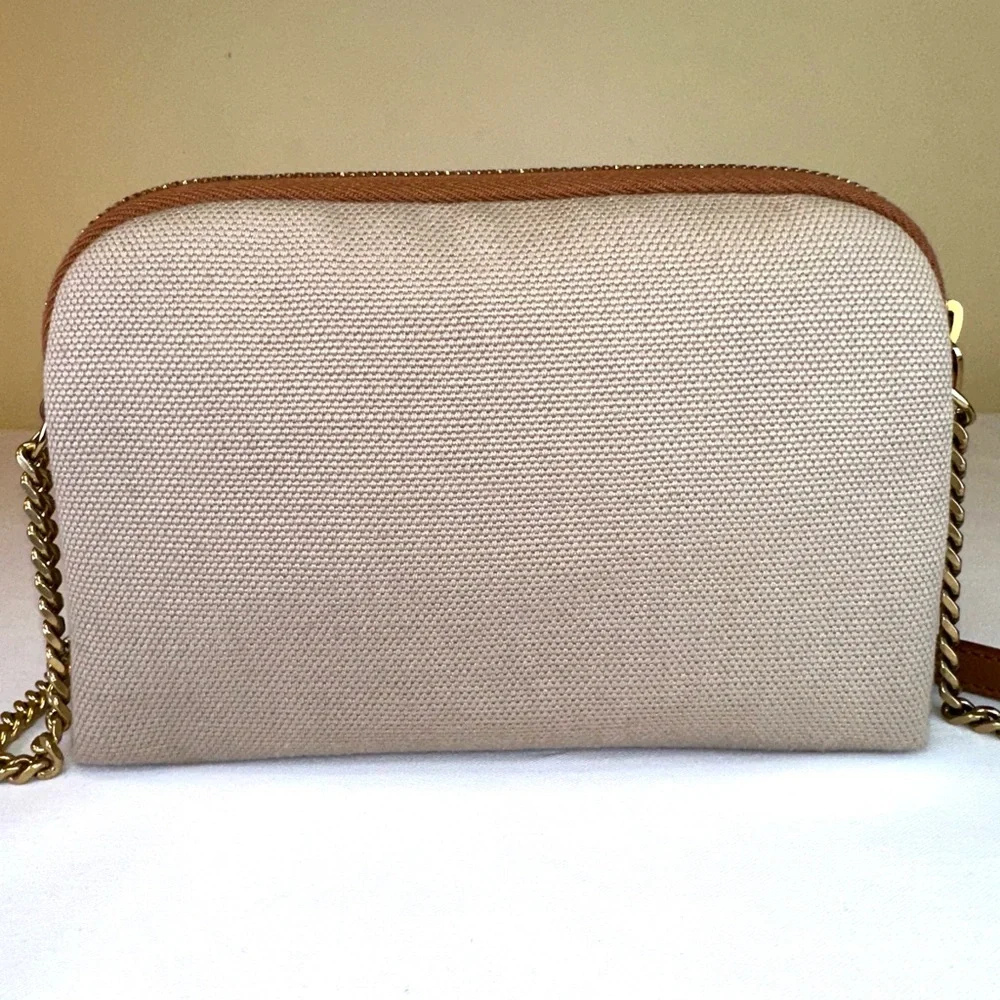Saint Laurent NWT Gaby mini camera bag beige canvas tan leather Box dustbag COA - Picture 7 of 14